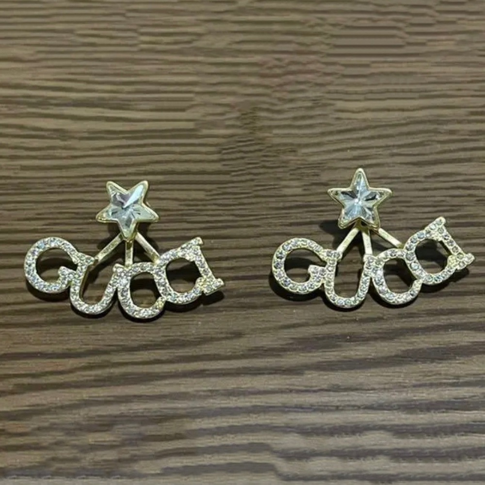 Gucci Script Earring Set